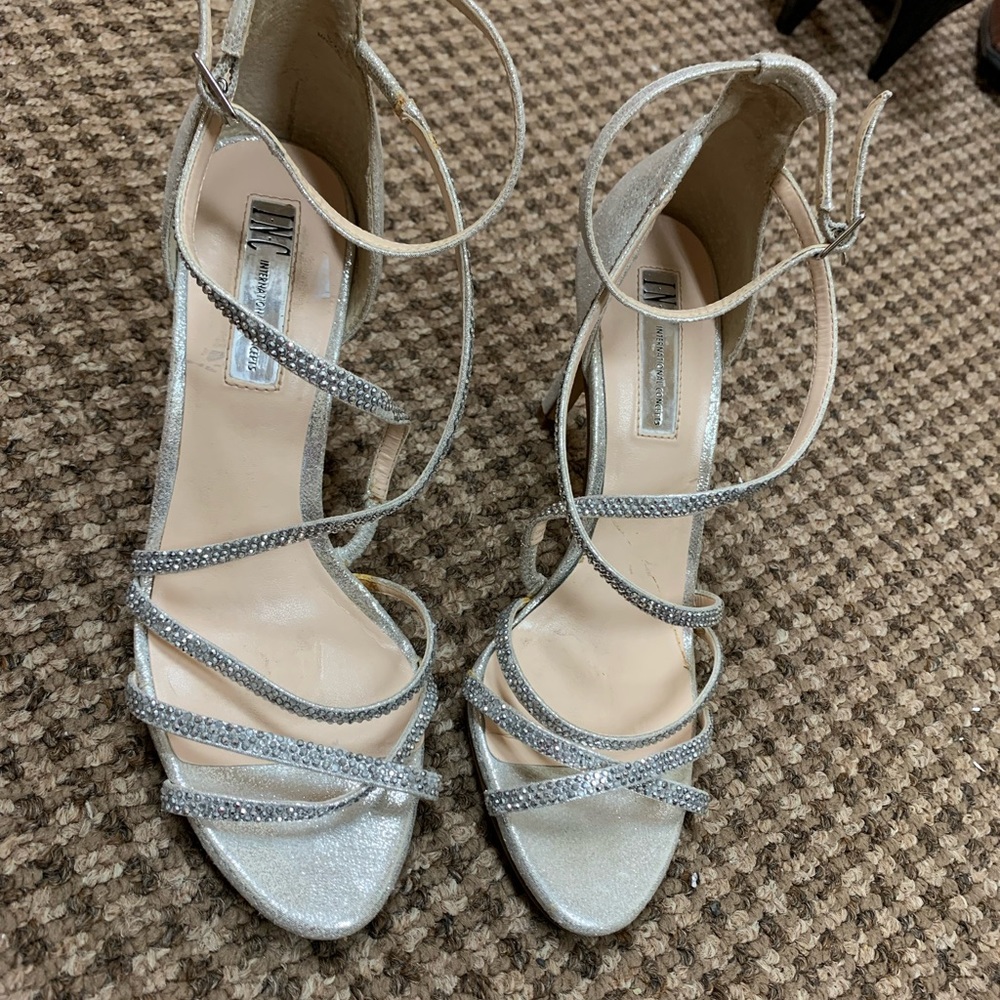 INC International Concepts Silver sparkling shoes